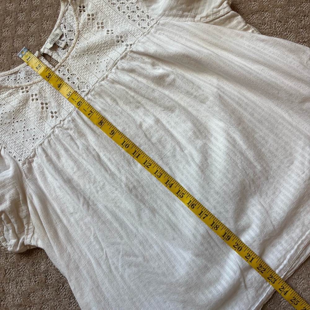 Ella Moss White Eyelet Boho Brianne Blouse - Picture 4 of 11